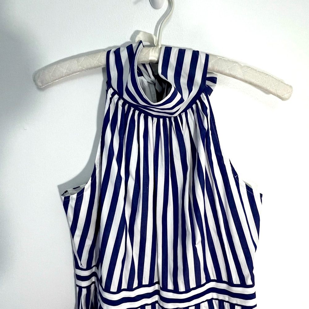 J.Crew Blue and White Striped Halter Neck Jumpsuit